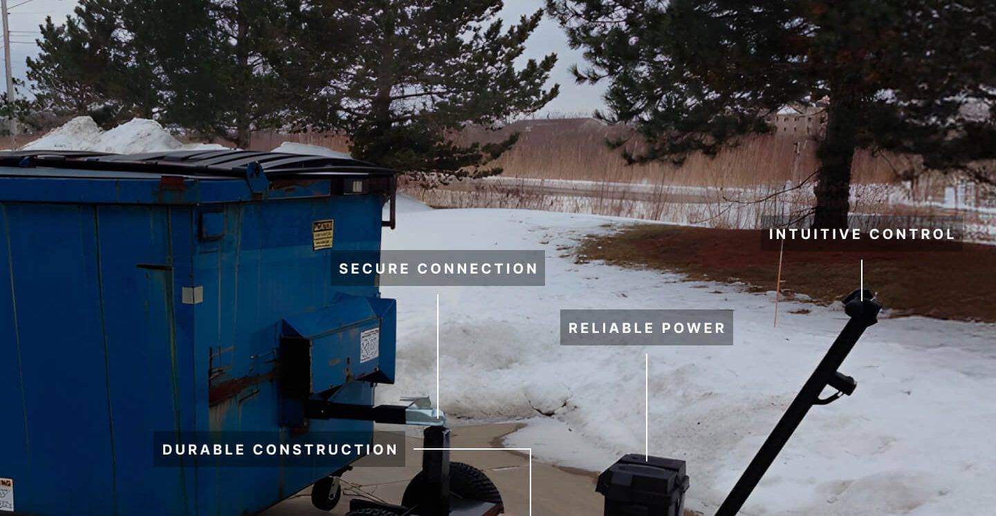 airtug dumpster tug with labels