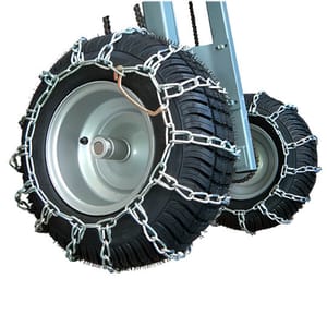 snow chains on tug wheels