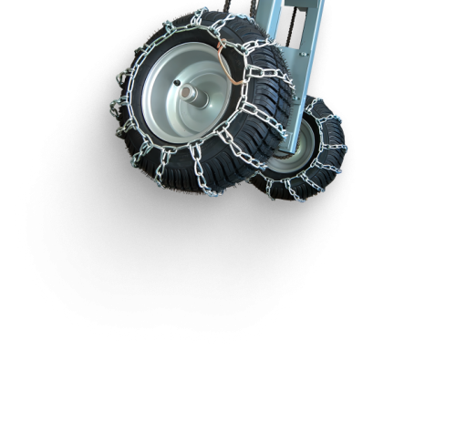 snowchains on tug tires