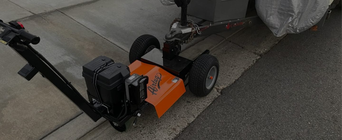 trailer tug pulling trailer